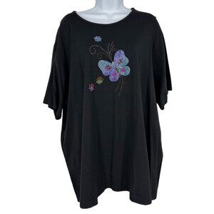 Quacker Factory Lot of 3 Embellished Butterfly & Seahorse T-Shirts Size 2X